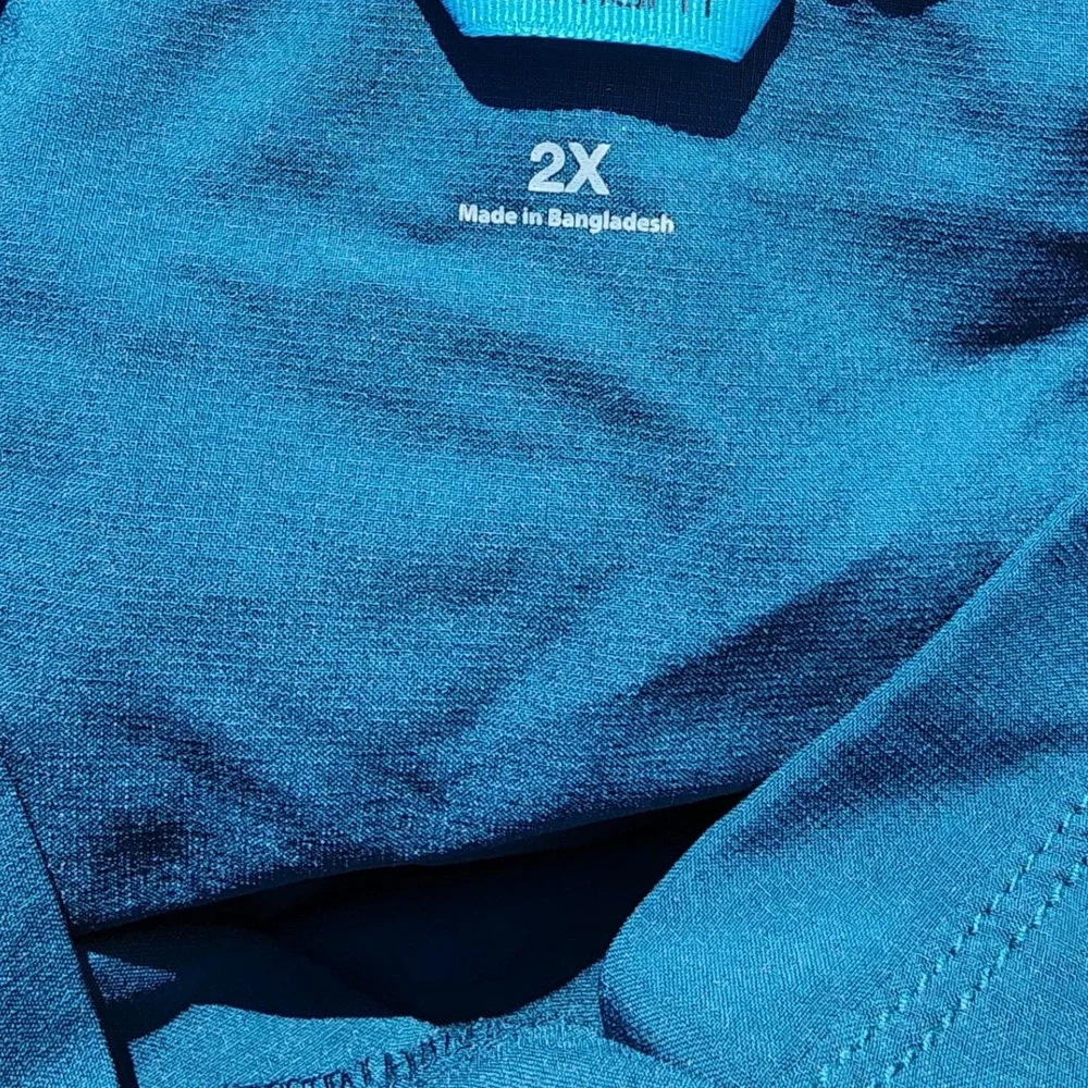 Carhartt Scrub Set Teal Blue V-Neck Top Cargo Pants C52110 Plus Size 2X XL - Picture 3 of 5